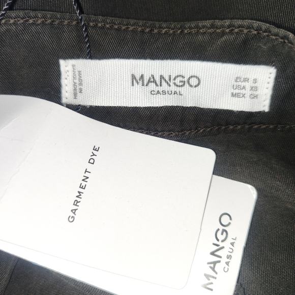 Mango Green Culottes Cropped Trousers Wide Leg High Waist Belted Size Small UK 8 - Picture 8 of 10